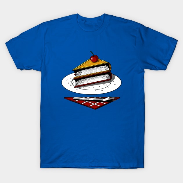 Books Cherry Cake Funny Reading Lover T-Shirt by underheaven